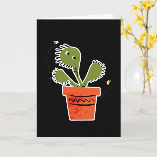 Venus Flytrap Karnivoren wie Fliegen Karte (Gelbe Blume)