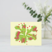 Venus Flytrap mit Herz Postkarte (Stehend Vorderseite)
