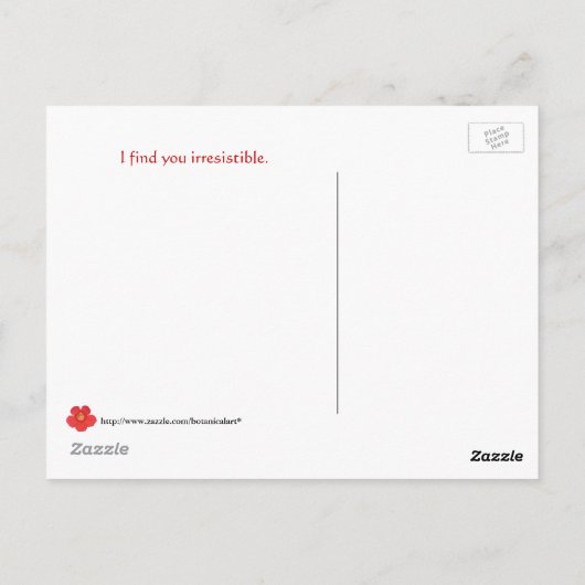 Venus Flytrap mit Herz Postkarte (Rückseite)