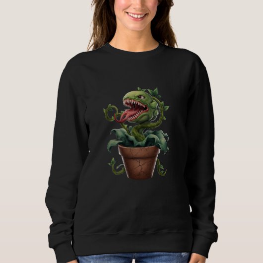 Venus Flytrap Monster Potted Predator Design Sweatshirt (Vorderseite)