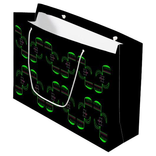 Venus Flytrap Quirky, ungewöhnliche Geschenktasche Große Geschenktüte (Vorderseite Schrägansicht)