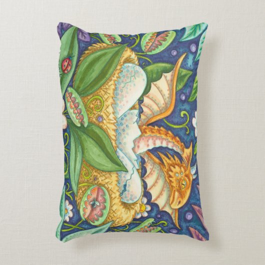 Venus Flytraps und Hatching Dragon ACCENT PILLOW Zierkissen (Vorderseite(Vertikal))