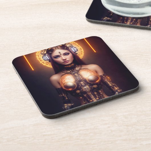 VENUS GLOWING CYBORG ROBOTER GETRÄNKEUNTERSETZER (Linke Seite)