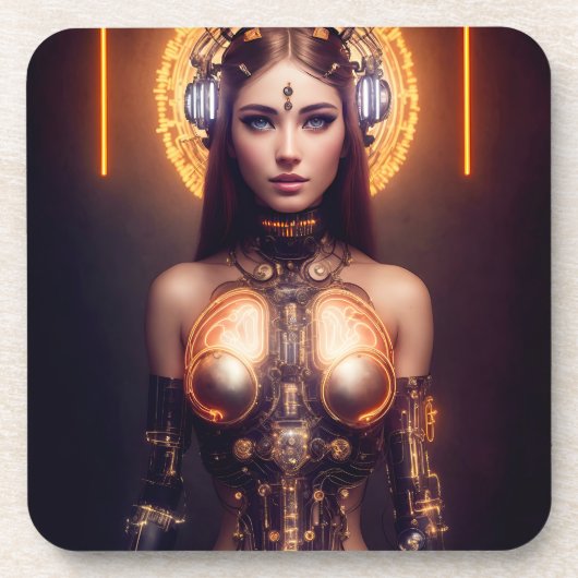 VENUS GLOWING CYBORG ROBOTER GETRÄNKEUNTERSETZER (Vorderseite)