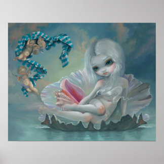 Venus mit Cherubs ART PRINT Tiefbraun Kunst große  Poster