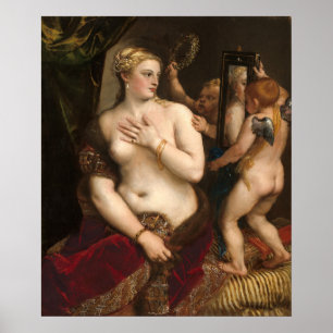 Venus mit Mirror - Tizian Art Poster