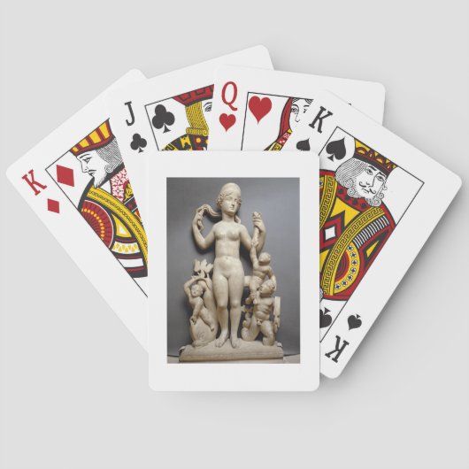 Venus mit Putti, Triton und Delphin, römisch, 4 Spielkarten (Rückseite)