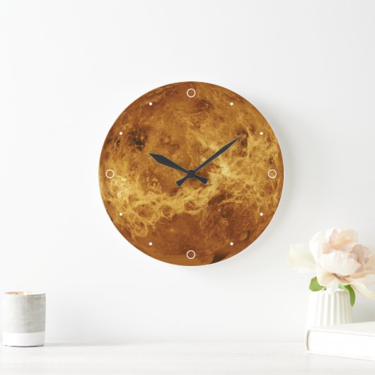 Venus Planet Solar System Libra Liebe Orange Große Wanduhr (Zuhause)