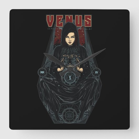 Venus Quadratische Wanduhr (Vorderseite)