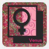 Venus Quadratischer Aufkleber (Vorderseite)