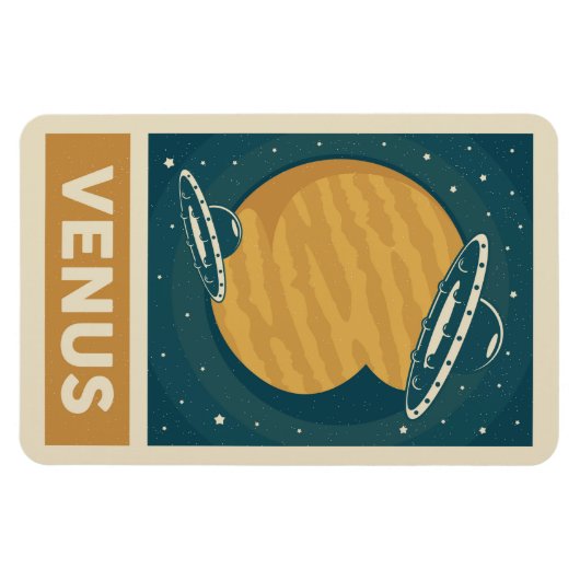 Venus Retro Galaxy UFO Magnet (Horizontal)