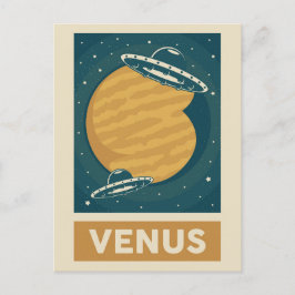 Venus Retro Galaxy UFO Postkarte