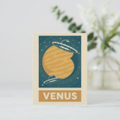 Venus Retro Galaxy UFO Postkarte (Stehend Vorderseite)