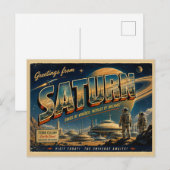 Venus Retro Sci-Fi Postkarte | Vintage Raumfahrt (Vorne/Hinten)