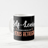 Venus Retrograde Typografie Monogram Black Kaffeetasse (Vorderseite Links)