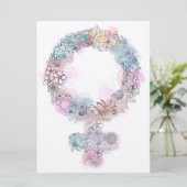 Venus Signus Feminist Symbol mit Blume (Stehend Vorderseite)