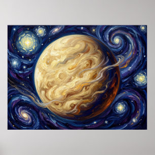 Venus Sternennacht Sonnensystem Poster