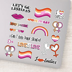 Venus-Symbol der lesbischen Flagge Aufkleber