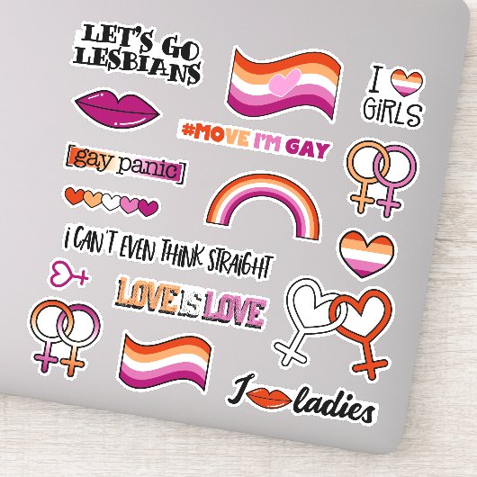 Venus-Symbol der lesbischen Flagge Aufkleber (Detail)