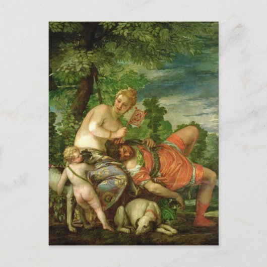 Venus und Adonis, 1580 Postkarte (Vorderseite)