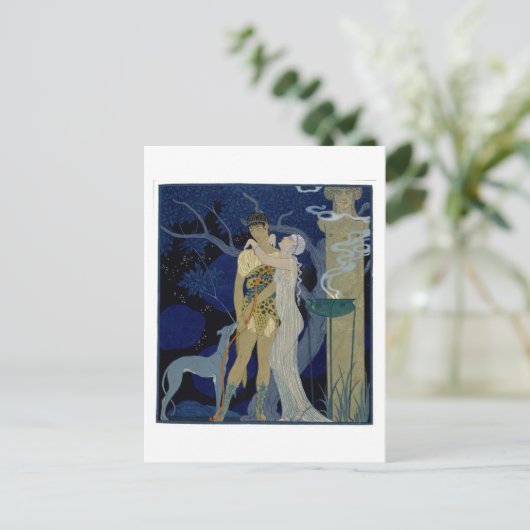 Venus und Adonis (Farblitho) Postkarte (Stehend Vorderseite)