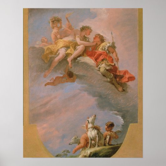 Venus und Adonis (Öl auf Leinwand) Poster (Vorne)