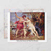 Venus und Adonis von Peter Paul Rubens Postkarte (Vorne/Hinten)