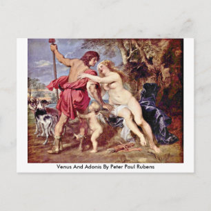 Venus und Adonis von Peter Paul Rubens Postkarte