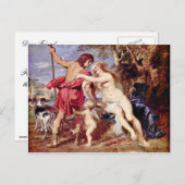 Venus und Adonis von Rubens Peter Paul Postkarte (Vorne/Hinten)