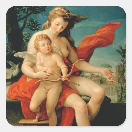 Venus und Cupid, 1785 Quadratischer Aufkleber (Vorderseite)