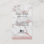 Venus und Goldschere Rose Goldmarmor Visitenkarte (Rückseite)