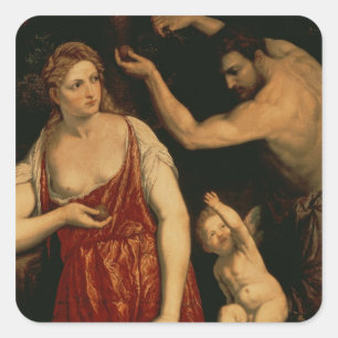 Venus und Mars, 1550s Quadratischer Aufkleber