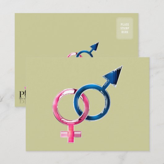 Venus und Mars Postkarte (Vorne/Hinten)