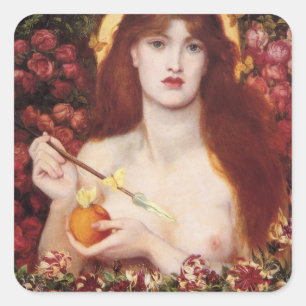 Venus Verticordia (von Dante Gabriel Rossetti) Quadratischer Aufkleber