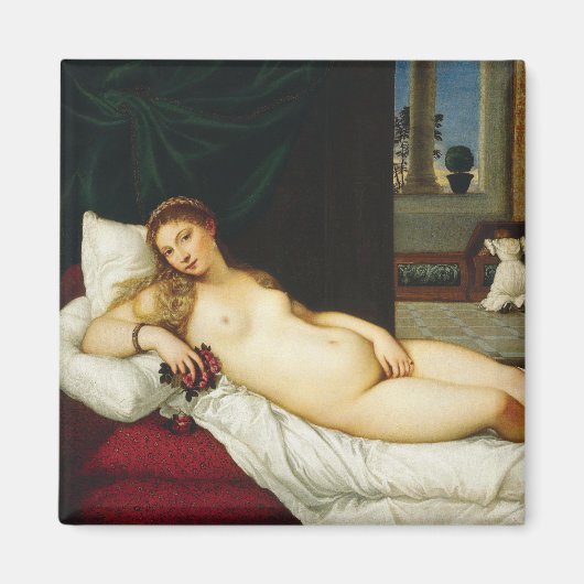 Venus von Urbino von Tizian Magnet (Vorne)