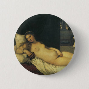 Venus von Urbino von Tizian, Renaissance Art Button