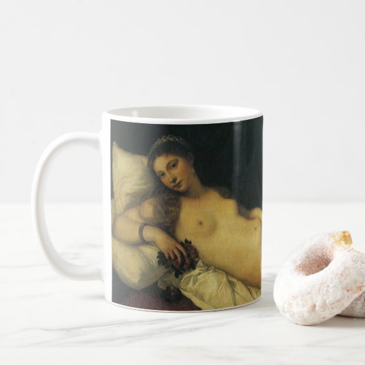 Venus von Urbino von Tizian, Renaissance Art Kaffeetasse (Mit Donut)