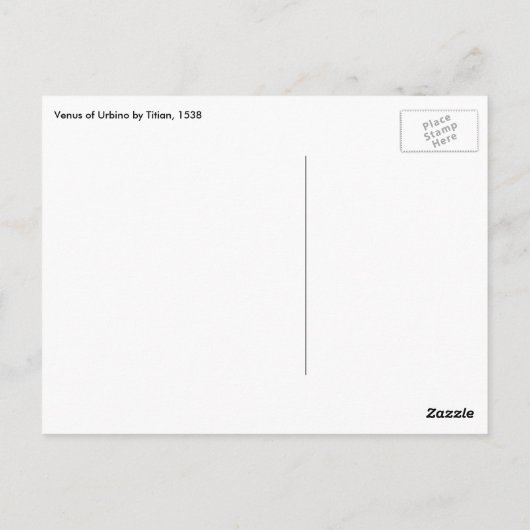 Venus von Urbino von Tizian, Renaissance Art Postkarte (Rückseite)