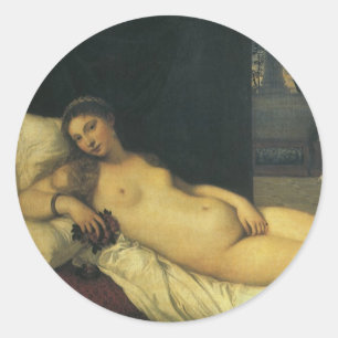 Venus von Urbino von Tizian, Renaissance-Kunst Runder Aufkleber