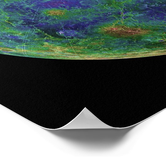 Venus, zentriert auf dem Südpol Poster (Ecke)