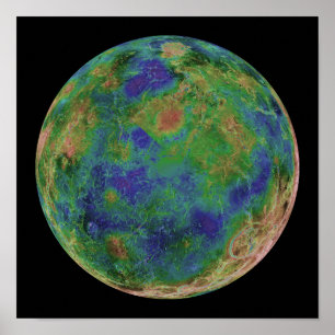 Venus zentrierte auf dem Südpol Poster