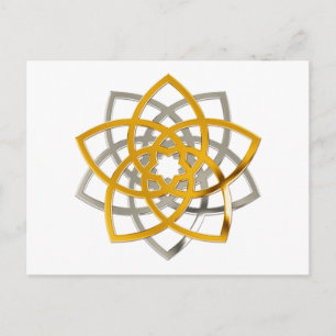 Venusblume Duo Gold Silver Postkarte