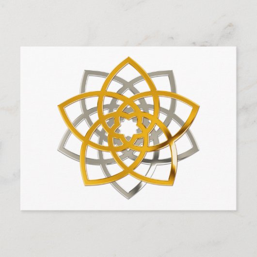 Venusblume Duo Gold Silver Postkarte (Vorderseite)