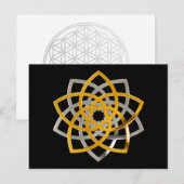 Venusblume Duo Gold Silver | schwarz Postkarte (Vorne/Hinten)