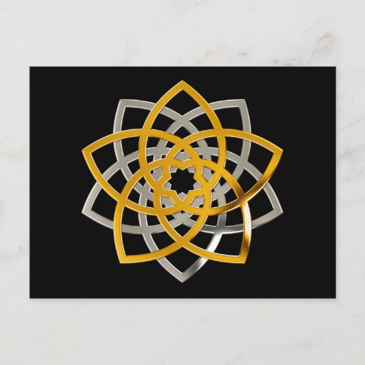 Venusblume Duo Gold Silver | schwarz Postkarte (Vorderseite)