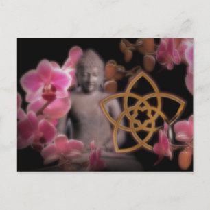 VENUSBLUME mit Buddha & Orchidee Postkarte