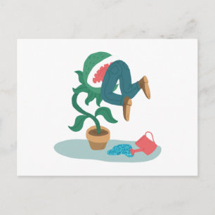 Venusfliegenfalle gefüttert postkarte