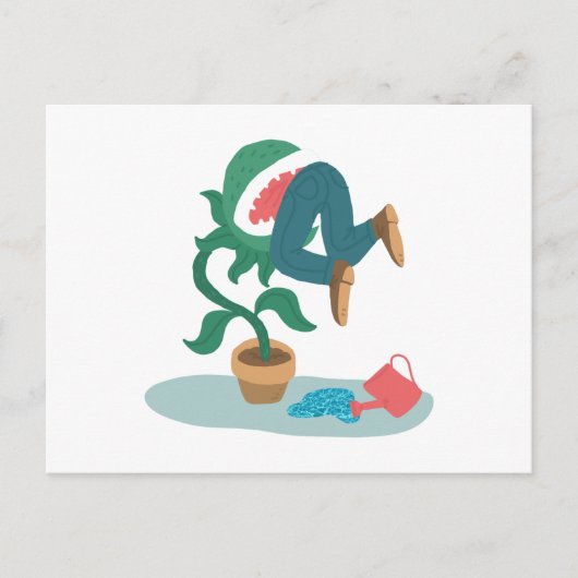 Venusfliegenfalle gefüttert postkarte (Vorderseite)