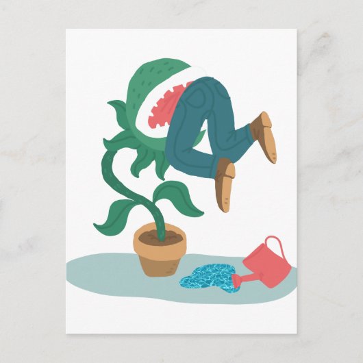 Venusfliegenfalle gefüttert postkarte (Vorderseite)