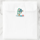 Venusfliegenfalle gefüttert quadratischer aufkleber (Tasche)